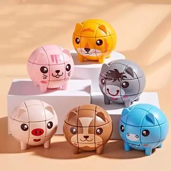 Детский обучающий магический куб с изображением животных из мультфильма «Третий порядок», конкурсный магический куб, творческие игрушки для раннего обучения, детские подарки