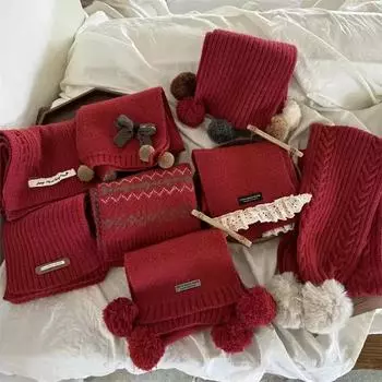 Детский однотонный шарф, зимний, для мальчиков и девочек, индивидуальный, универсальный, теплый и холодный шарф с четырьмя шариками