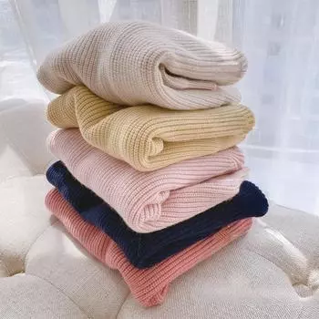 Детский однотонный свитер, детская одежда, трикотаж ярких цветов для мальчиков, осенняя одежда, топ 73cm бежевый