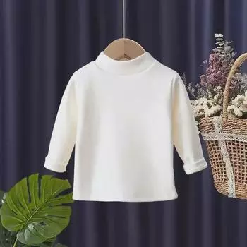 Детский однотонный топ унисекс из немецкого бархата с длинными рукавами - средний и большой размер 140cm