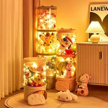 Детский органайзер для игрушек, ящик для хранения кукол, прозрачный контейнер для хранения игрушек, ведро для хранения мягких игрушек, организация детской комнаты