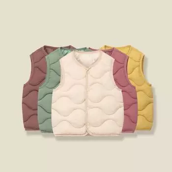Детский осенне-зимний новый волнистый хлопковый жилет для мальчиков и девочек легкая хлопковая одежда детский хлопковый жилет size 90