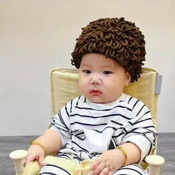 Детский парик, шапка в западном стиле, удобная детская шапка ручной вязки