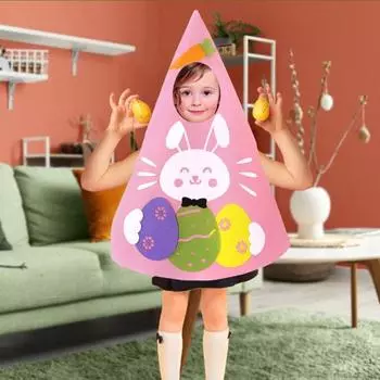 Детский пасхальный костюм без рукавов кролик яйцо косплей наряд конический мультфильм одеваются зелёный