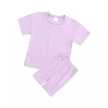 Детский патриотический наряд - комплект из 2 предметов: короткий рукав и шорты для девочки 140