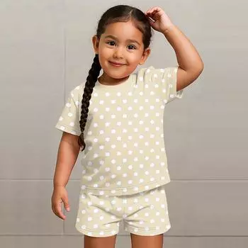 Детский патриотический наряд - комплект из 2 предметов: короткий рукав и шорты для мальчика и девочки 100