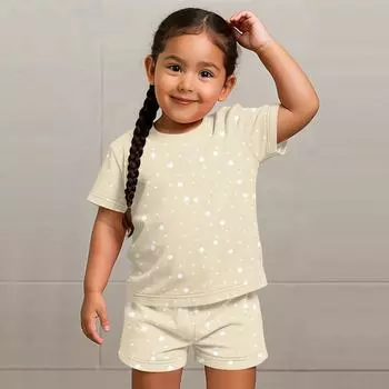 Детский патриотический наряд - комплект из 2 предметов: короткий рукав и шорты для мальчика и девочки 100