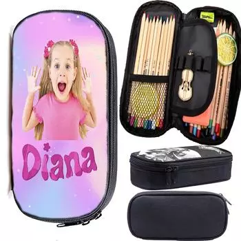 Детский пенал с изображением Дианы и Ромы для девочек, милый кавайный пенал для хранения карандашей, детская сумка для ручек, канцелярская коробка, школьные принадлежности для школьников 1