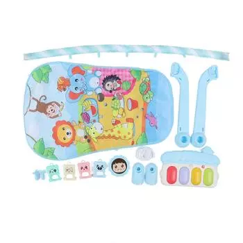 Детский пианино-гимнастический коврик для младенцев, музыкальный коврик для лежания и игры, многофункциональный фитнес-развивающий коврик для развлечений, синий синий