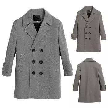 Детский пиджак, стеганое шерстяное пальто для мальчиков 100