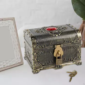Детский пират, пиратский сундук с сокровищами и замком, декоративные винтажные коробки, для бронзовый