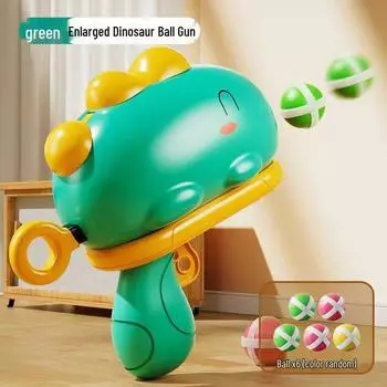 Детский пистолет с липкими шариками в виде динозавра: Веселая интерактивная игрушка-мишень