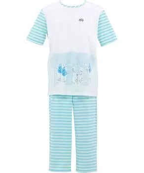 Детский пижамный комплект для девочек, короткие брюки из хлопка Wacoal Kids CTT528 SX 8 [Wacoal Junior] Рукав/3/4 100%