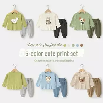 Детский пижамный комплект из двух частей Kaka Panda на весну и осень 120cm