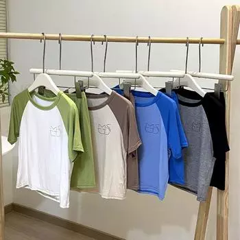 Детский пижамный комплект, летняя тонкая домашняя одежда с короткими рукавами для мальчиков и девочек 100cm