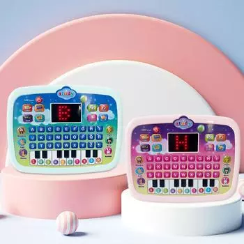 Детский планшет, развивающая игрушка для малышей, ноутбук, обучающая машина для английского языка со светодиодным дисплеем для мальчиков и девочек дошкольного возраста 1-4 года синий