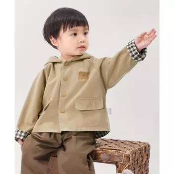 Детский плащ с капюшоном на весну и осень, детская одежда, верхняя часть 73cm хаки