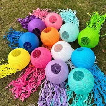 Детский подарок на вечеринку в виде русалки для мальчиков и девочек, 10-дюймовый складной бумажный фонарь в виде медузы, градиентный фиолетовый, синий, мятный, для детского крещения, дня рождения, декор 25x60cm зелёный