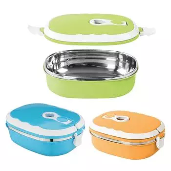 Детский подогреватель еды для взрослых, ланч-бокс для пикника, изолированный контейнер для еды, ланч-бокс, коробка для пикника на открытом воздухе One Size оранжевый