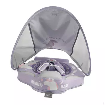 Детский поплавок для плавания с навесом, ненадувной, мягкий, устойчивый для младенцев, для бассейна, фиолетовый фиолетовый