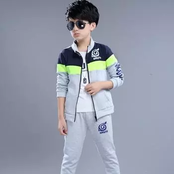 Детский повседневный костюм для мальчиков и девочек, детское хлопковое пальто с длинными рукавами и воротником на молнии, спортивные костюмы 160 серый
