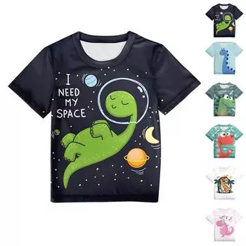 Детский повседневный милый пижамный комплект с принтом динозавра 150