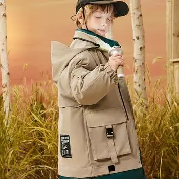 Детский повседневный пуховик, зимняя модная теплая пуховая куртка для мальчиков 120cm
