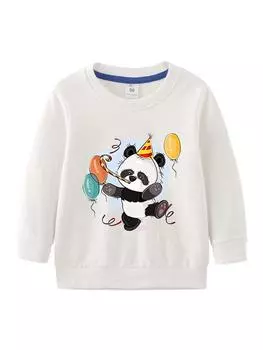 Детский повседневный пуловер с капюшоном, детский хлопковый топ с круглым вырезом, модный свитшот с принтом для мальчиков и девочек, весенне-осенняя рубашка с длинными рукавами 90cm жёлтый