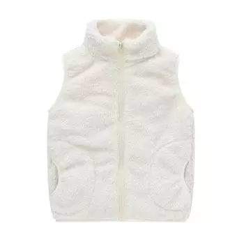 Детский повседневный теплый бархатный жилет для мальчиков и девочек среднего и большого размера в корейском стиле с карманами, воротником-стойкой, свитером, жилетом, курткой 100cm