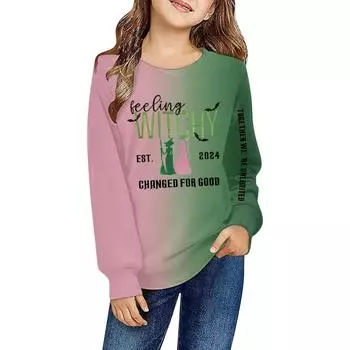 Детский повседневный топ с круглым вырезом и рукавами семь штук с рождественским принтом 100 армия зеленый