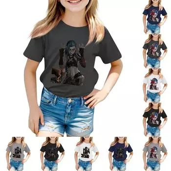 Детский повседневный топ с круглым вырезом и короткими рукавами 100 бежевый