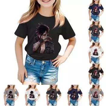 Детский повседневный топ с круглым вырезом и короткими рукавами 100 бежевый