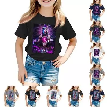 Детский повседневный топ с круглым вырезом и короткими рукавами 100 бежевый