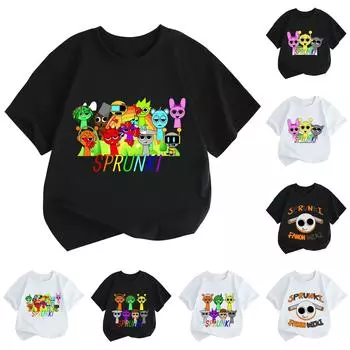 Детский повседневный топ с круглым вырезом и короткими рукавами 100 чёрный