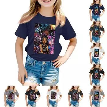 Детский повседневный топ с круглым вырезом и короткими рукавами 100 бежевый