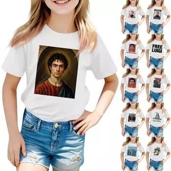 Детский повседневный топ с круглым вырезом и короткими рукавами 100 чёрный