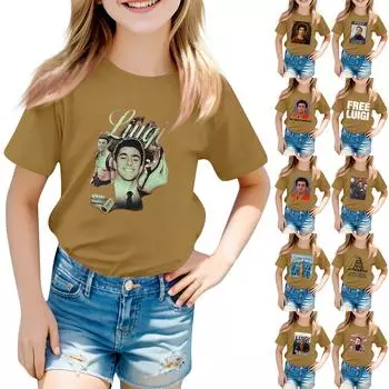 Детский повседневный топ с круглым вырезом и короткими рукавами 100 чёрный