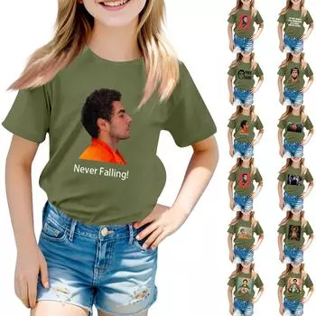 Детский повседневный топ с круглым вырезом и короткими рукавами 100 чёрный