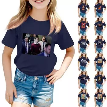 Детский повседневный топ с круглым вырезом и короткими рукавами 100 чёрный