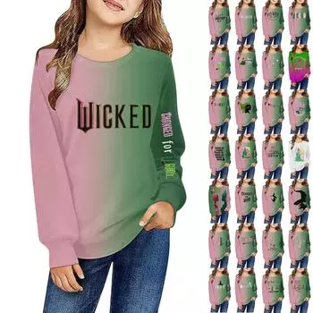 Детский повседневный топ с круглым вырезом и рукавами семь штук с рождественским принтом 90