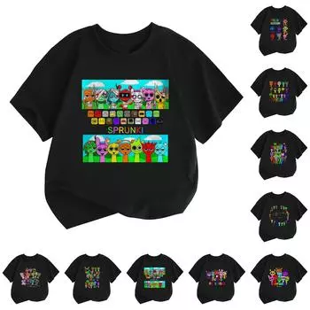 Детский повседневный топ с круглым вырезом и короткими рукавами 110