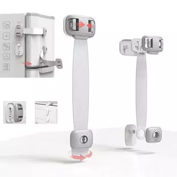 Детский предохранительный замок с двойным нажатием, многофункциональный замок для ящика холодильника серый