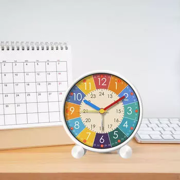 Детский прикроватный аналоговый будильник с зонами с цветовой кодировкой Портативный бесшумный многоцелевой механизм