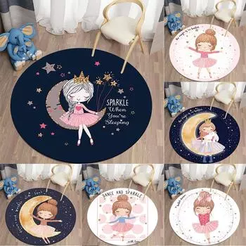 Детский противоскользящий коврик для гостиной, коврик с принтом девушки из мультфильма, украшение для дома, спальни, напольный коврик 40CM