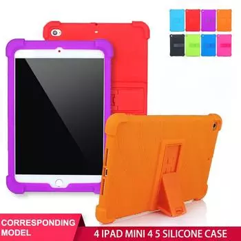 Детский противоударный чехол-подставка для планшета Apple iPad mini 5 mini4 mini5, силиконовый чехол-подставка, мягкая обложка красный
