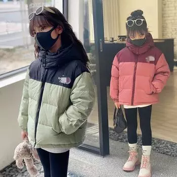 Детский пуховик, осень-зима 2023, толстый пуховик для мальчиков и девочек 160cm чёрный