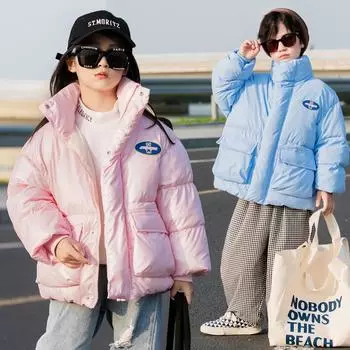 Детский пуховый хлопковый костюм, детский костюм с воротником-стойкой, детское утепленное хлопковое пальто, верх 120cm