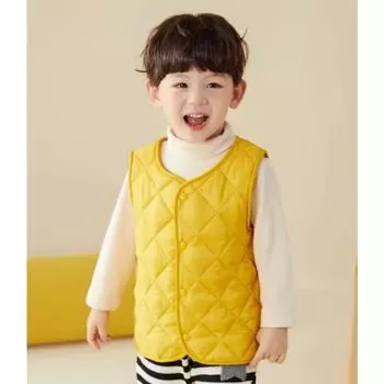 Детский пуховый жилет для осени и зимы. Носите жилеты внутри и снаружи, чтобы согреться детям младшего и среднего возраста. 90