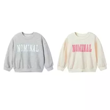 Детский пуловер с принтом букв, свободный топ для девочек с круглым вырезом и длинными рукавами 100