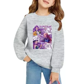 Детский пуловер свободного кроя с длинным рукавом, с принтом букв и круглым вырезом 160